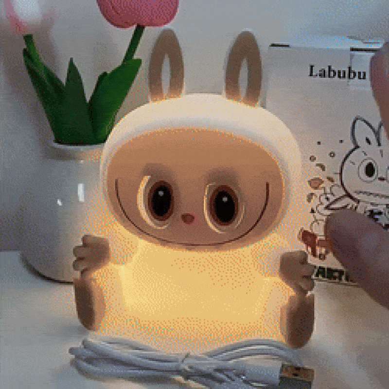 Labubu rabbit LED night light touch-controlled soft glow lamp