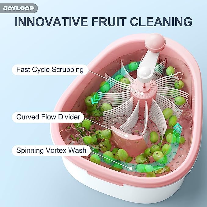 Fruit & Vegetable Cleaning Device – 720° Manual Spin Washer & Scrubber | Kitchen Gadget UAE - uae