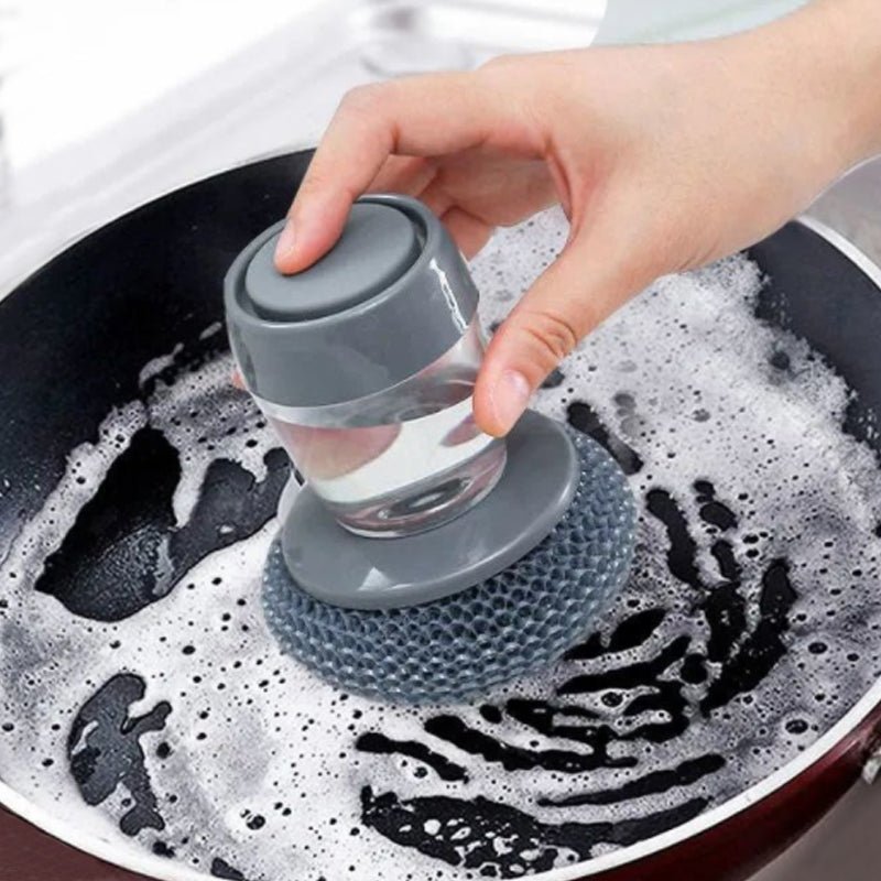 Liquid Soap Dispensing Brush – Heavy - Duty Pot Scrubber for UAE Kitchens - uae