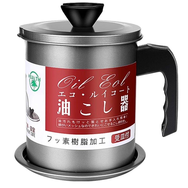 Oil Filter Pot for Kitchen | Grease Strainer with Lid – UAE Best Seller - uae