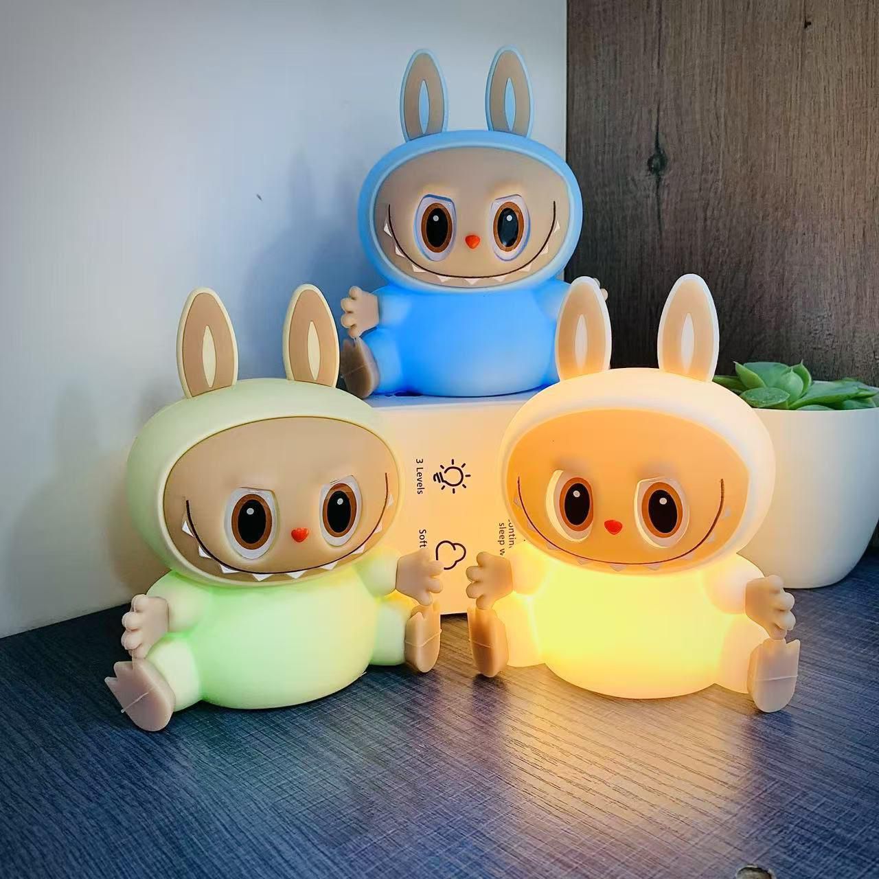 Labubu rabbit LED night light touch-controlled soft glow lamp